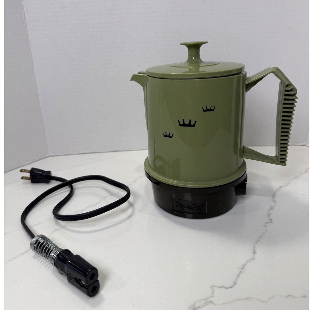 Vintage Regal Poly Perk Avocado Green Coffee Percolator 2-4 Cup Model 7503-1076